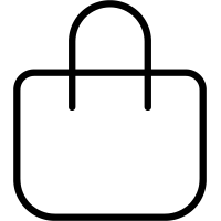 Outline of a shopping bag on a white background